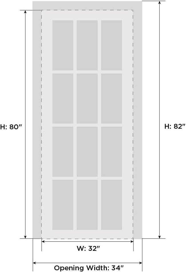 32x80 Black Clear Glass Door