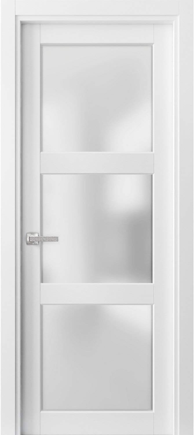36x80 White Frosted French Door