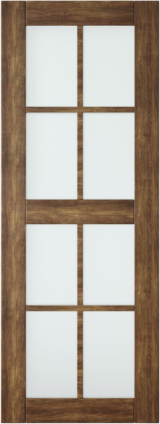 Dark Walnut 26x80 Frosted Glass Barn Door