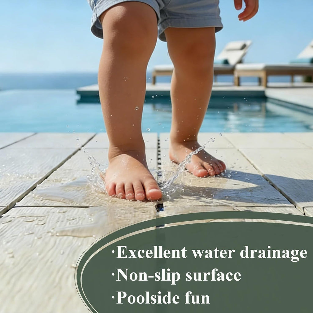 13 Sq Ft Wood‑Look Interlocking Deck Tiles