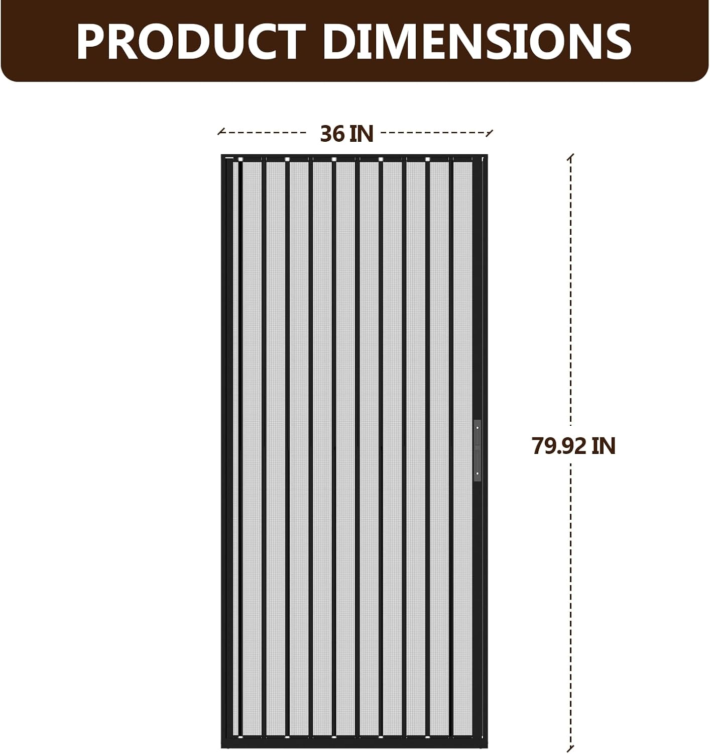 36x80 Black Retractable Screen Door