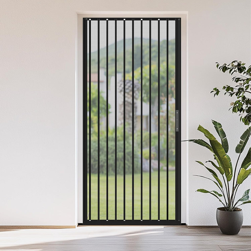 36x80 Black Retractable Screen Door