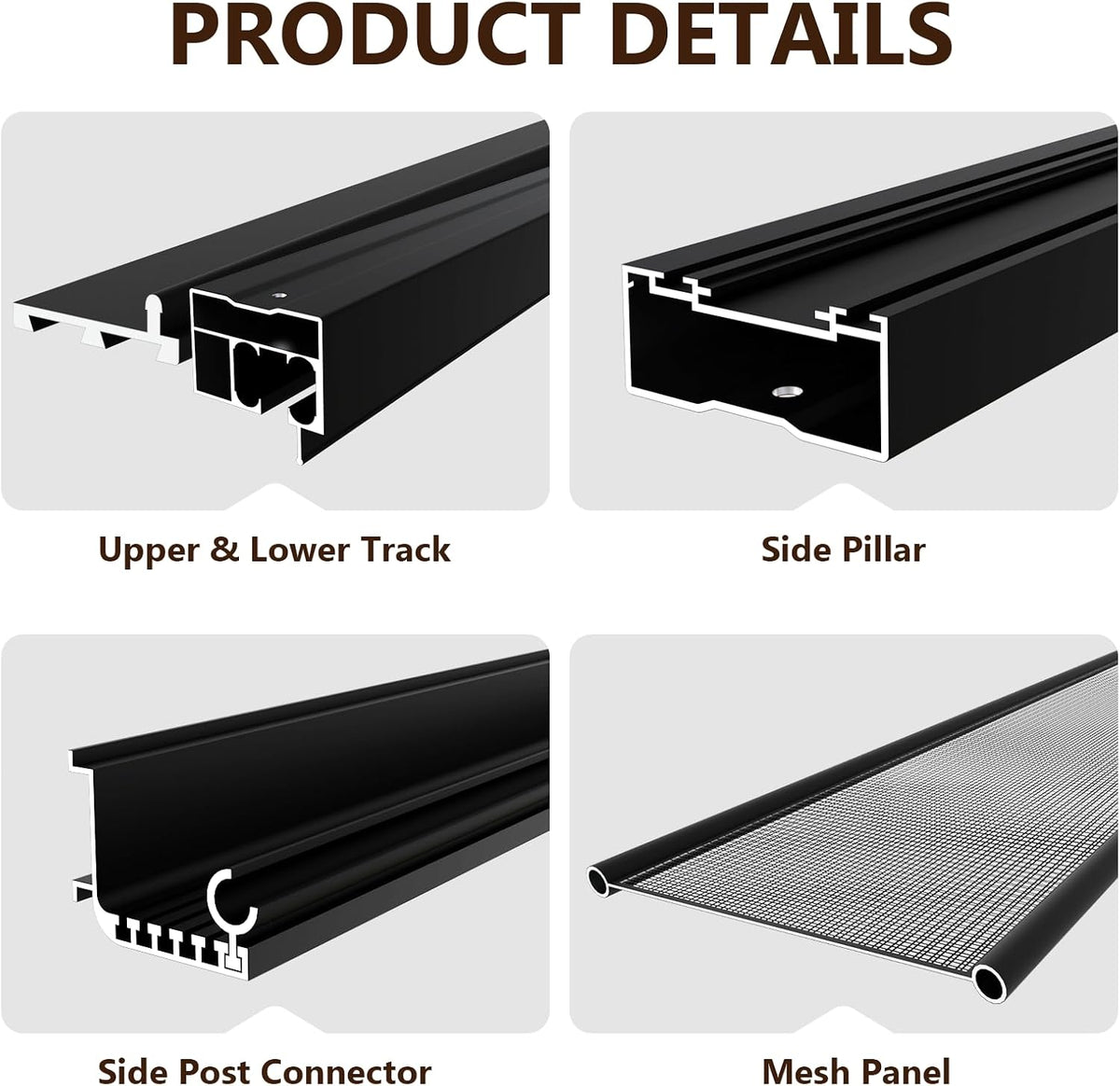 36x80 Black Retractable Screen Door