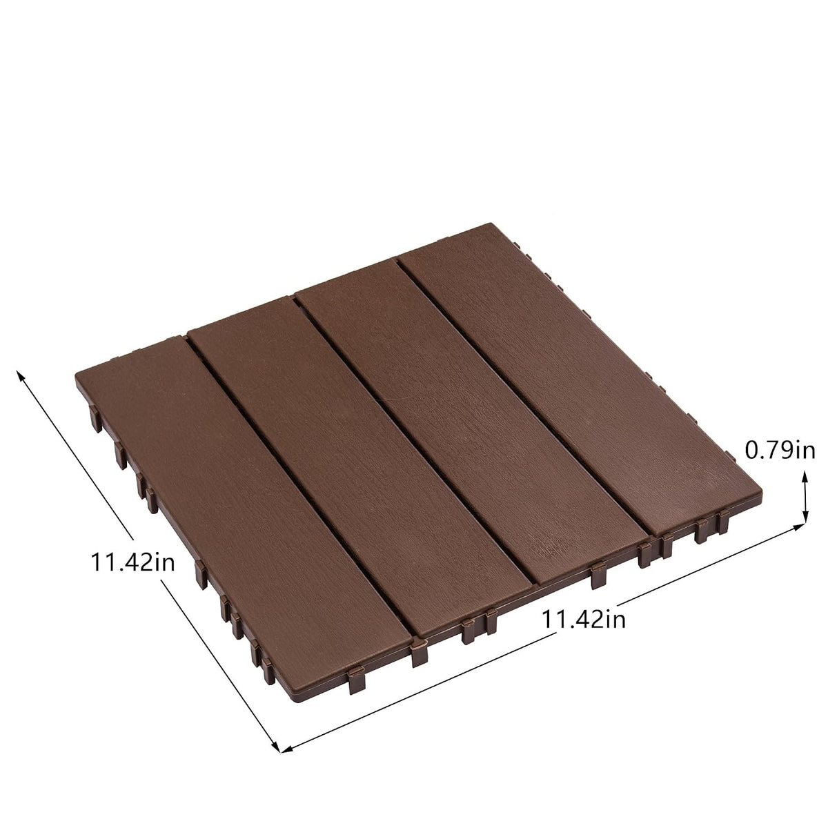 68‑Pack Brown Plastic Interlocking Deck Tiles