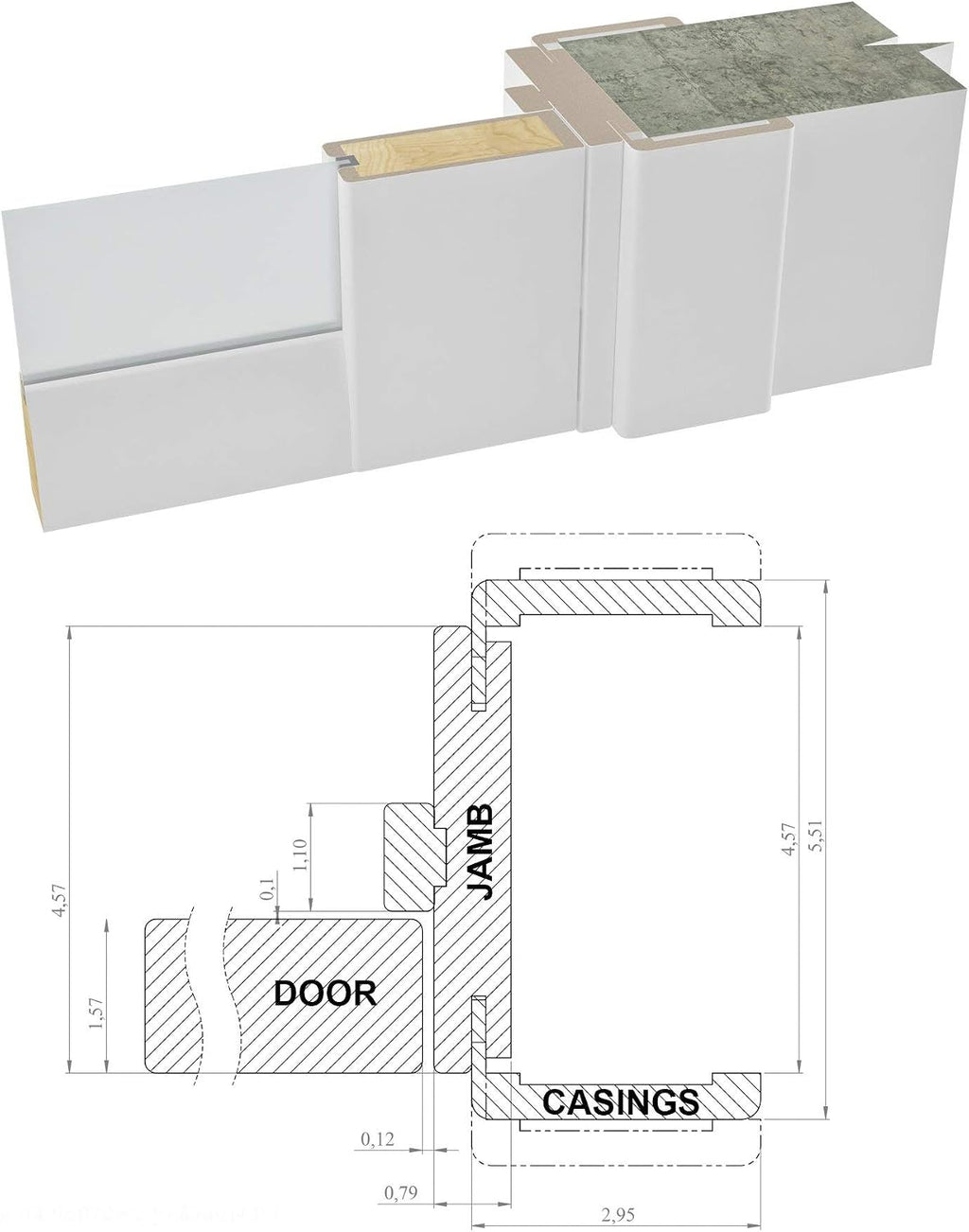 36x80 White Frosted French Door