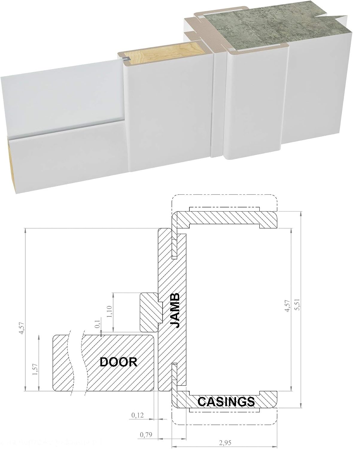 36x80 White Frosted French Door