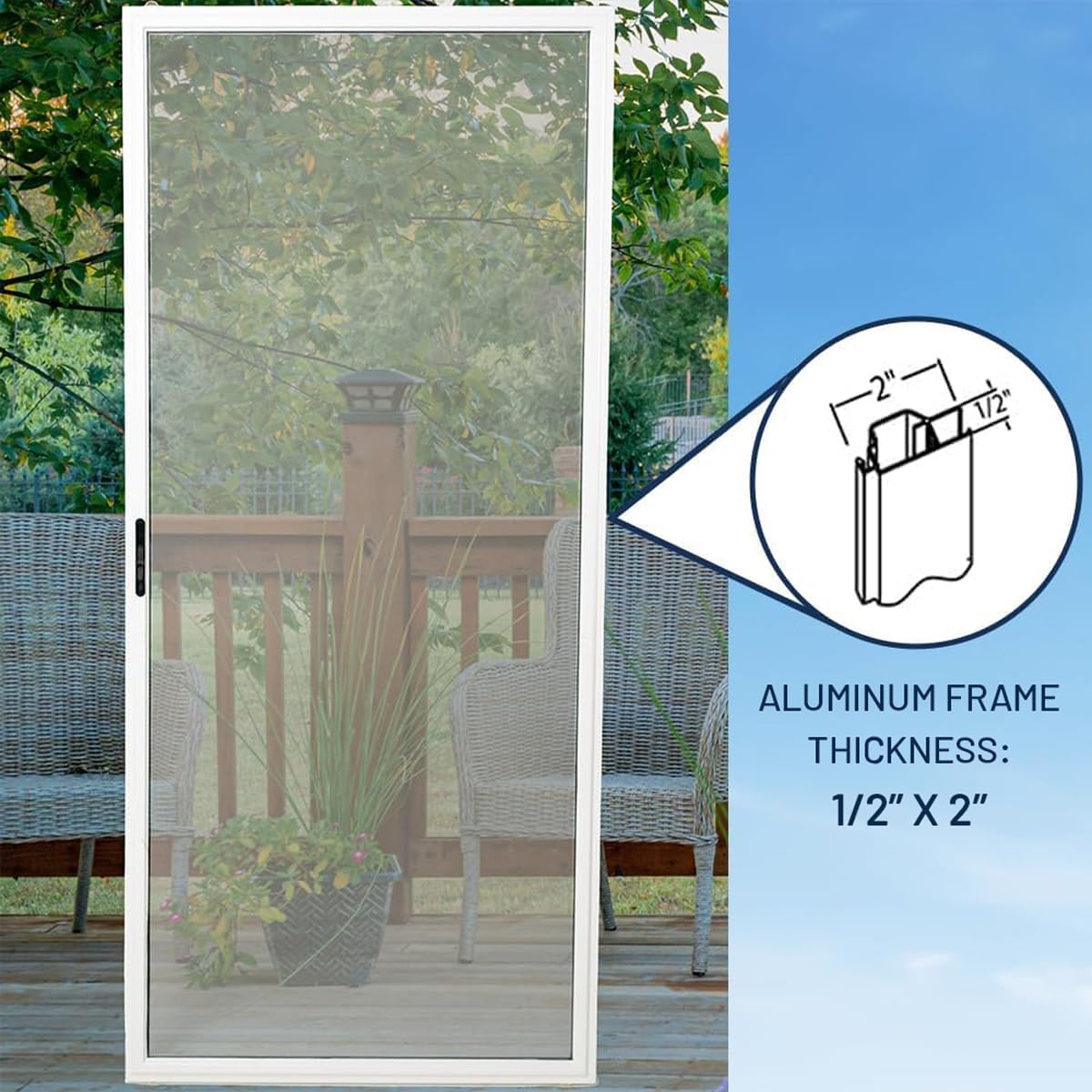 Size Aluminum Patio Screen Door Kit