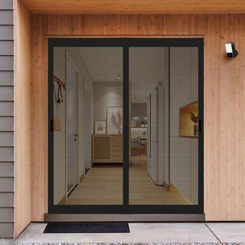 36x80 Black Sliding Screen Door Kit