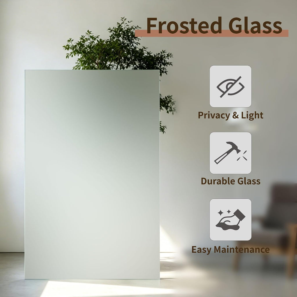 28x80 Black Frosted Glass Interior Door Slab