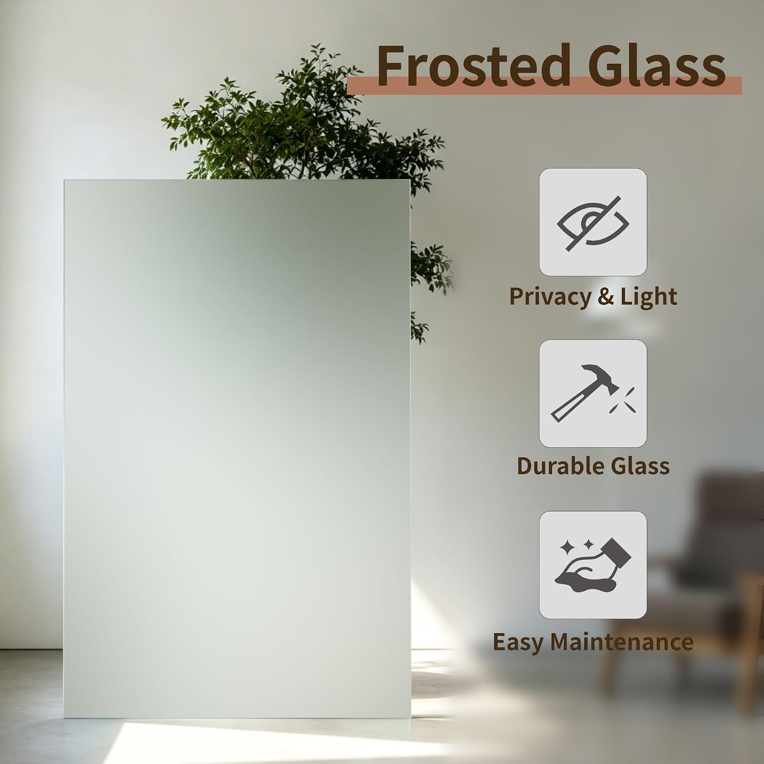 28x80 Black Frosted Glass Interior Door Slab