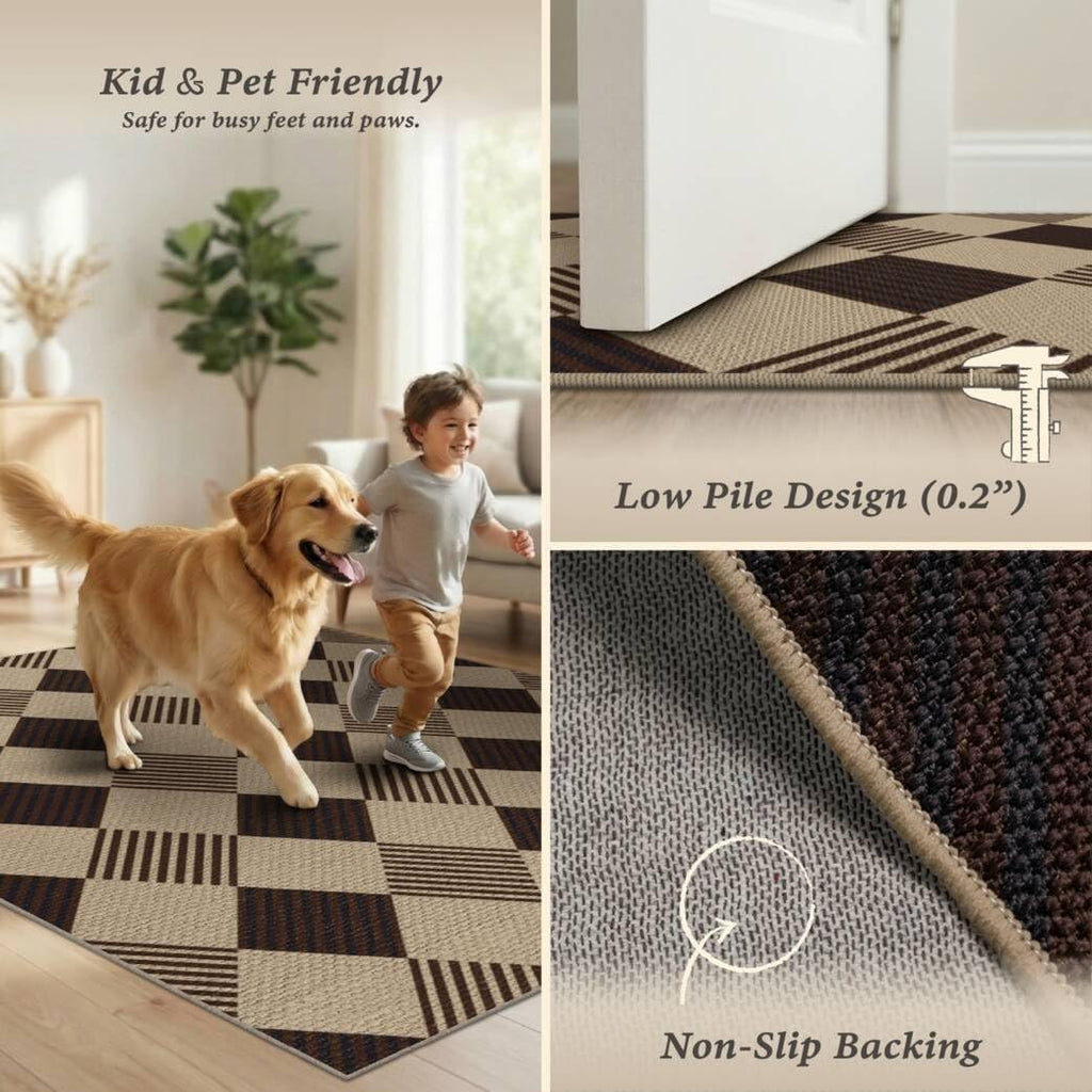 2x6 Geometric Jute Runner Rug