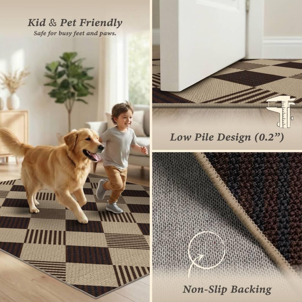 2x6 Geometric Jute Runner Rug