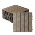 27‑Pack Light Coffee Wood‑Grain Interlocking Deck Tiles
