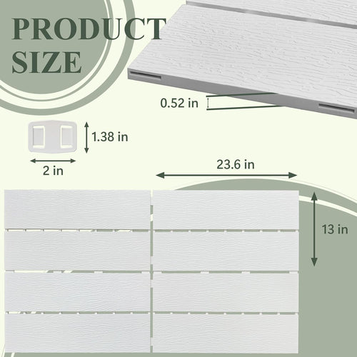 13 Sq Ft Wood‑Look Interlocking Deck Tiles