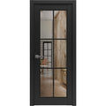 32x80 Black Clear Glass Door