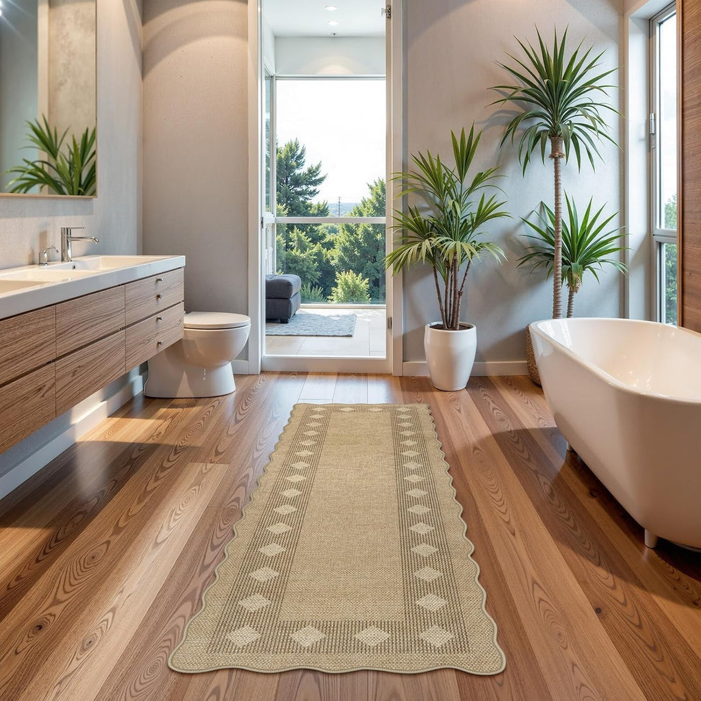 2x6 Tan Diamond Jute Runner Rug