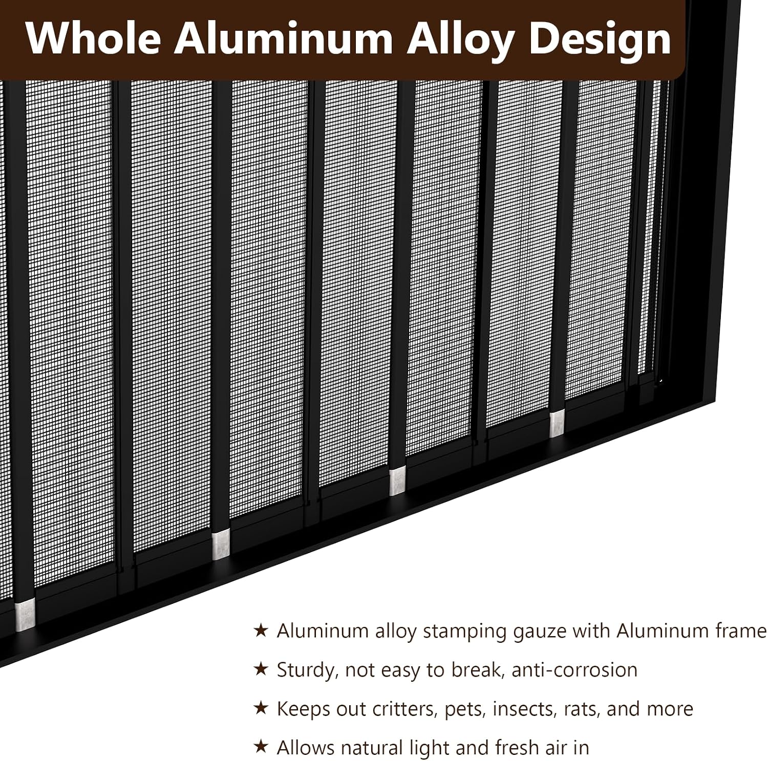 36x80 Black Retractable Screen Door