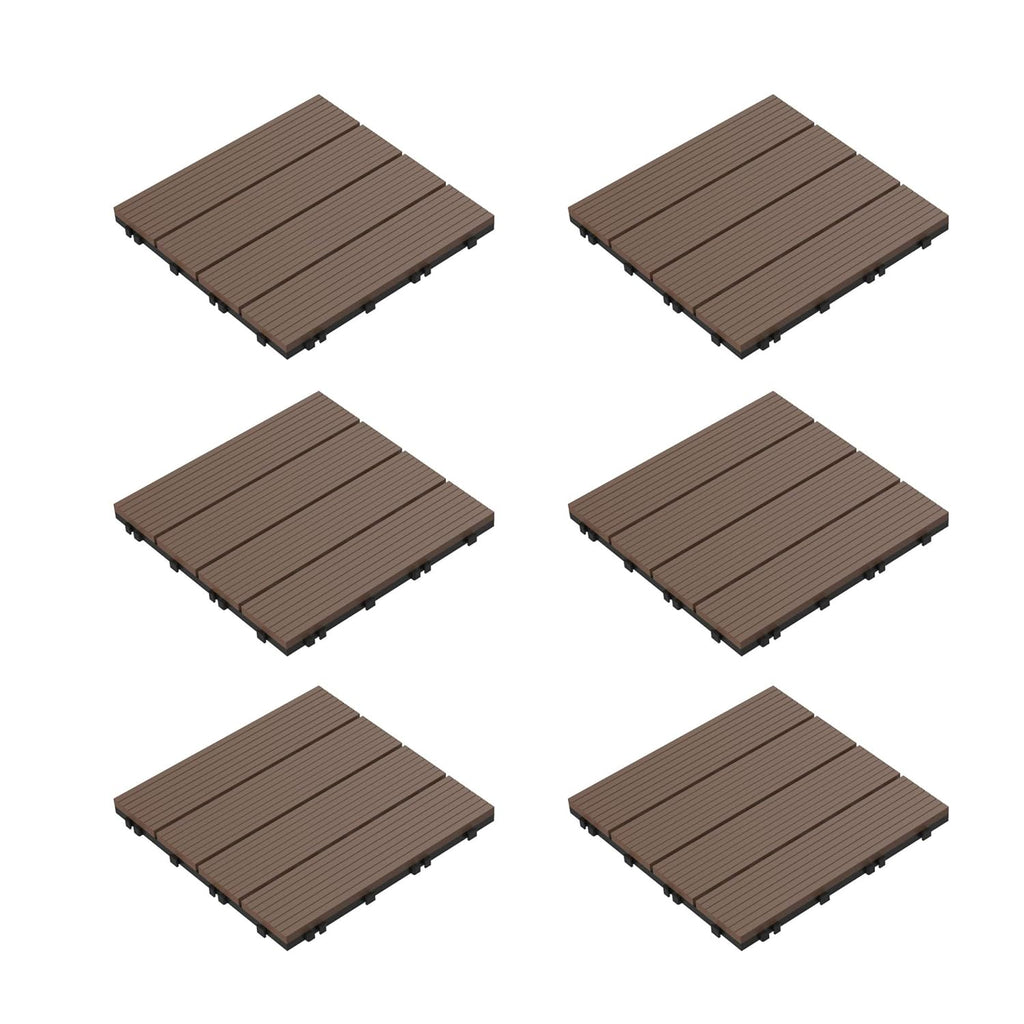6‑Pack Brown Interlocking Deck Tiles