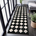 Black White Checkered 2x8 Kitchen Runner Rug