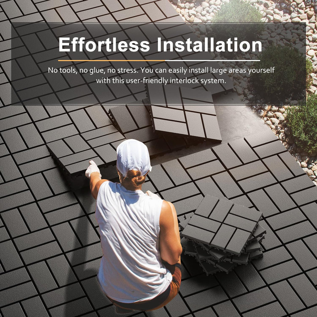 44‑Pack Dark Grey Interlocking Deck Tiles