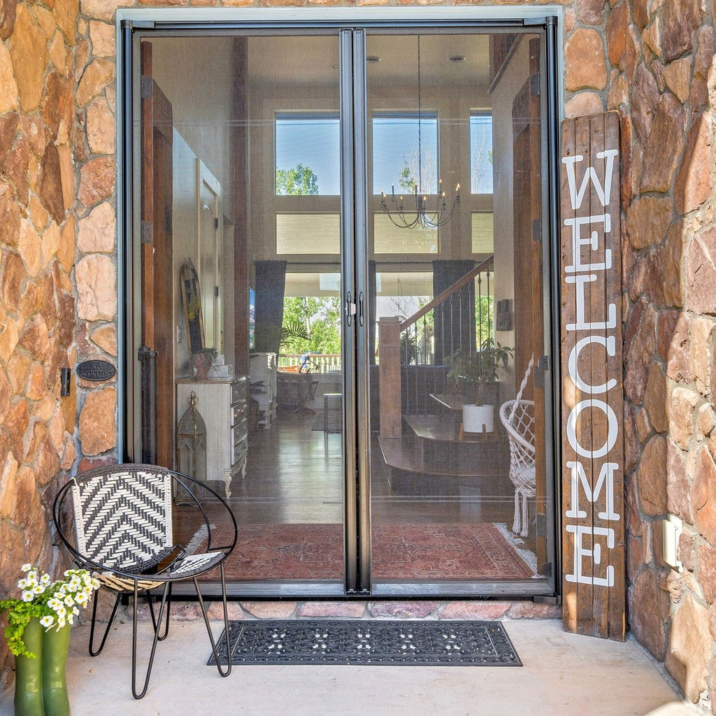 Black Double Retractable Screen Door