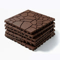 44‑Pack Dark Brown Stone Interlocking Deck Tiles