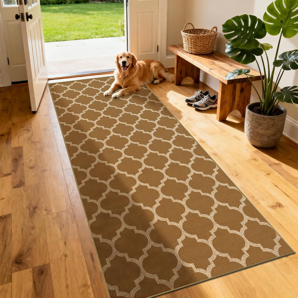 2x6 Khaki Trellis Jute Runner Rug