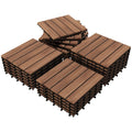 27‑Pack Brown Acacia Wood Interlocking Deck Tiles