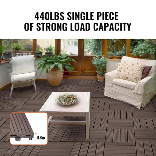 10‑Pack Dark Brown Interlocking Deck Tiles
