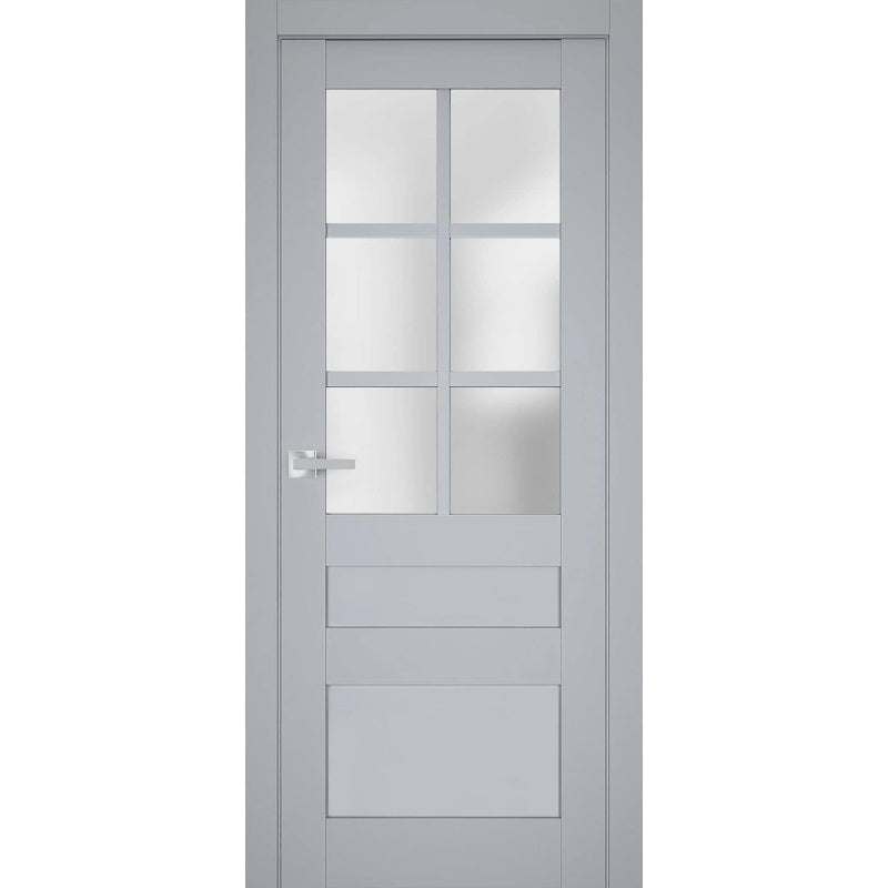 42x80 Grey Frosted French Door