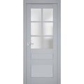 42x80 Grey Frosted French Door
