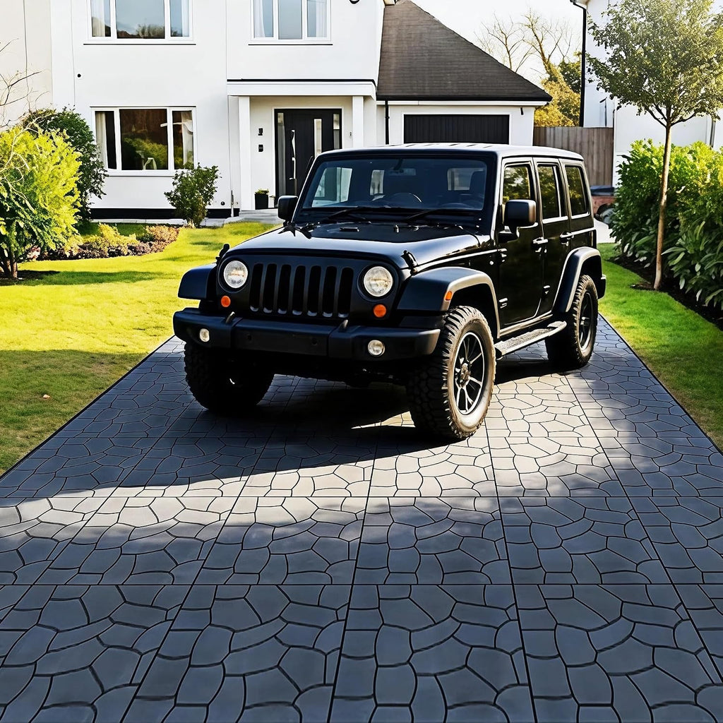 44‑Pack Dark Grey Pebble Interlocking Deck Tiles
