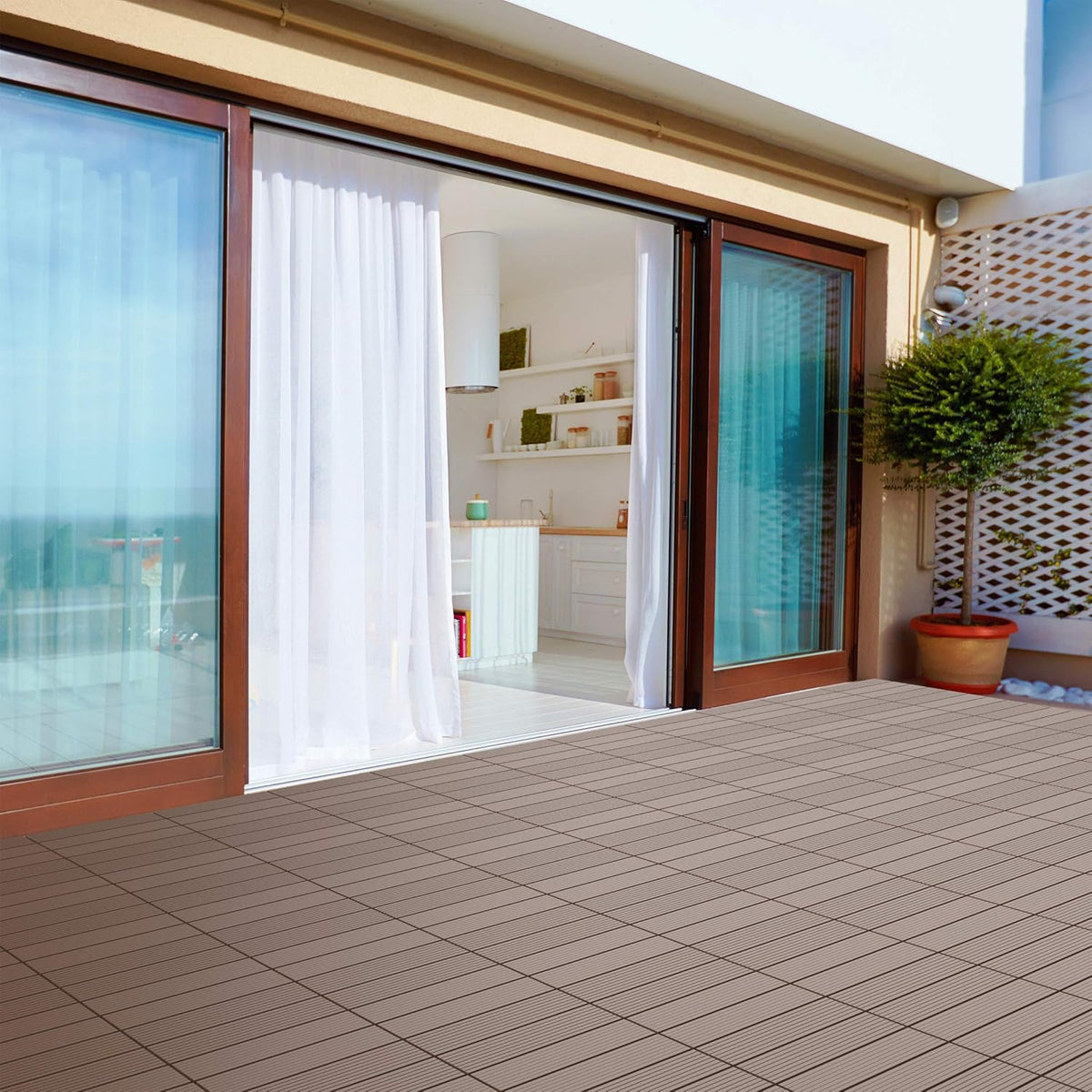 6‑Pack Brown Interlocking Deck Tiles