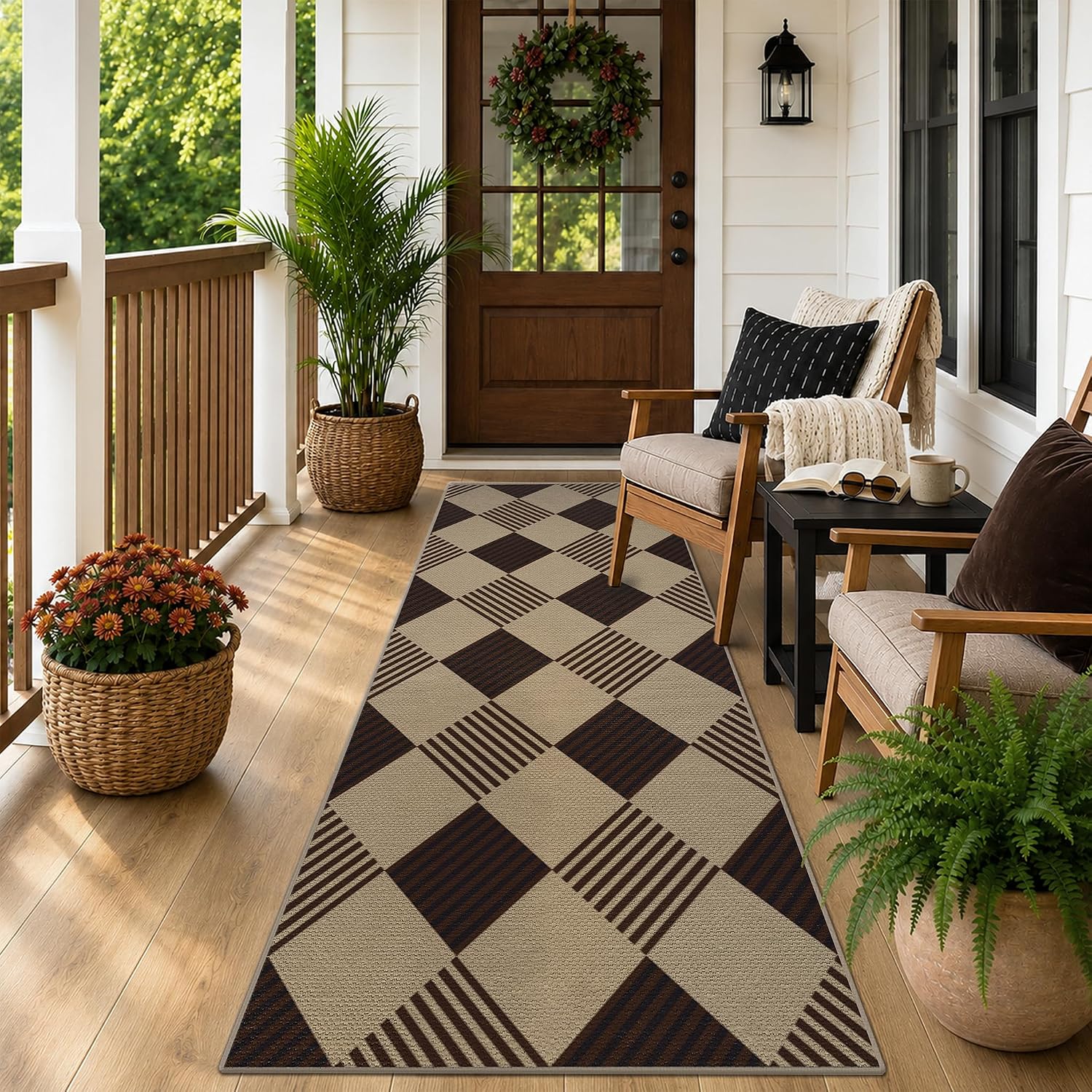 2x6 Geometric Jute Runner Rug