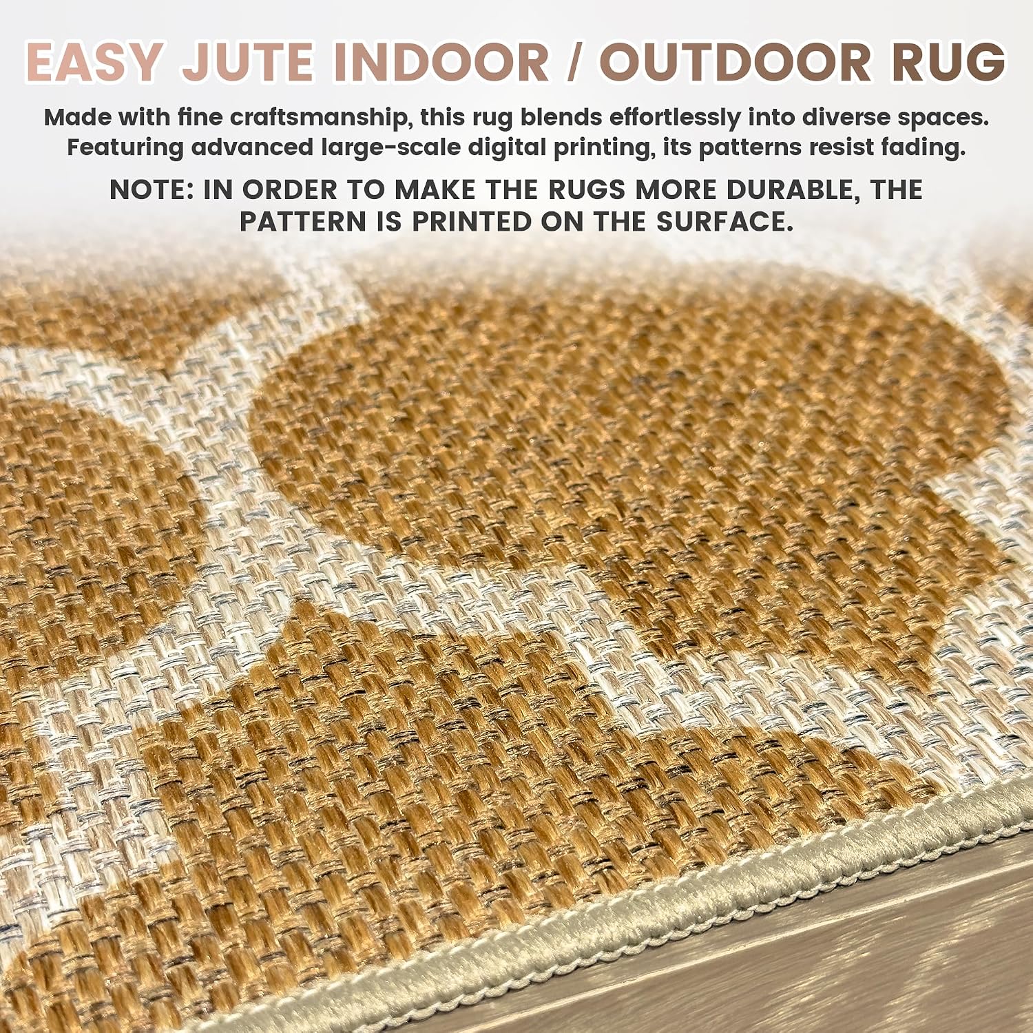 2x6 Khaki Trellis Jute Runner Rug