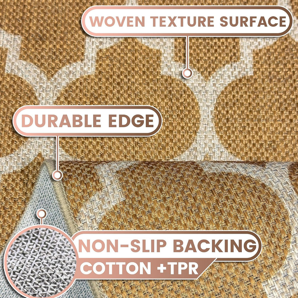 2x6 Khaki Trellis Jute Runner Rug